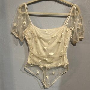 Le Lis Cream Star Bodysuit